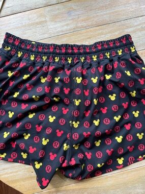 lululemon athletica Black Shorts with Red and Yellow Mickey Print